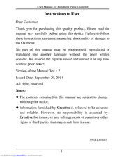 Creative PC 66B User Manual