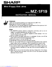 Sharp MZ-1F19 Instruction Manual
