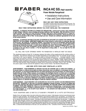 Faber INCA HC SS Installation Instructions Manual