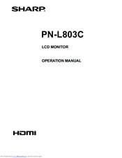 Sharp Pn L803c Manuals Manualslib