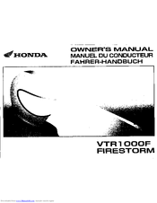 Honda VTR1000F Firestorm Owner's Manual