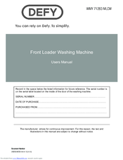 DEFY WMY 71283 MLCW User Manual