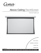 Cima Above Ceiling ElectriScreen Owner's Manual