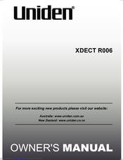 Uniden XDECT R006 Owner's Manual