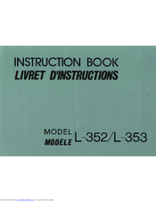 Janome L-352 Instruction Book