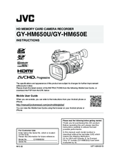 JVC GY-HM650E Instructions Manual
