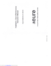 EURO E120BCSS Installation, Use & Maintenance Manual