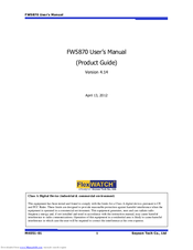 Seyeon Technology FlexWATCH FW5870 User Manual