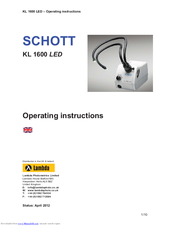 SCHOTT KL 1600 LED Operating Instructions Manual
