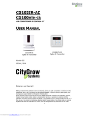 CityGrow CG100HTH-IR User Manual