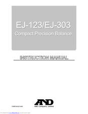 A&D EJ-303 Instruction Manual