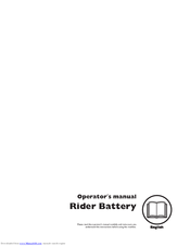 Husqvarna Rider Battery Operator's Manual