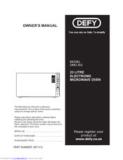 Defy DMO 352 Owner's Manual