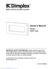 Dimplex DWF-1326 Owner's Manual