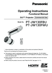 Panasonic PT-JW130FBU Operating Instructions Manual