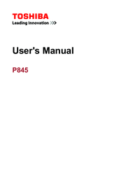 Toshiba Satellite P845 User Manual