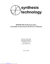 Synthesis Technology MOTM-850 Owner's Manual
