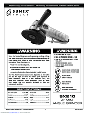 Sunex Tools SX210 Operating Instructions Manual