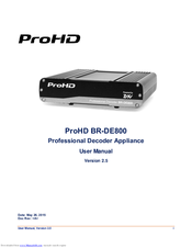 Vitec Multimedia ProHD BR-DE800 User Manual