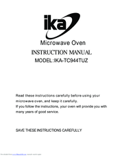 IKA IKA-TC944TUZ Instruction Manual
