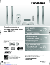 Panasonic SCHT744 - RECEIVER Operating Instructions Manual