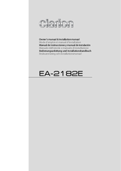 Clarion EA-2182E Owner's Manual And Installation Instructions