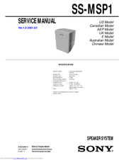 Sony SS-MSP1 Service Manual