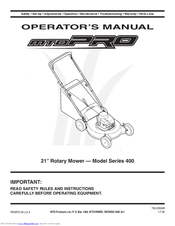 MTD Pro 400 series Operator's Manual