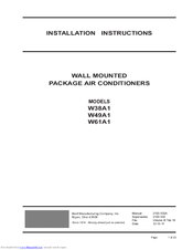 Bard W61A1 Installation Instructions Manual