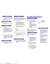 NEC SV8300 Reference Sheet