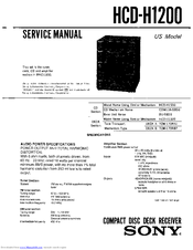 Sony HCD-H1200 Manuals | ManualsLib