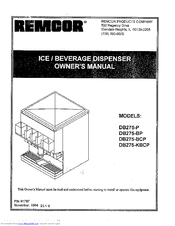 Remcor DB275-BP Owner's Manual