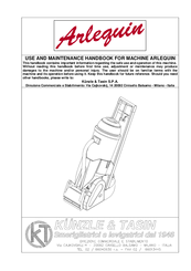 Kunzle & Tasin Arlequin Use And Maintenance Handbook