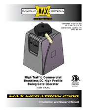Maximum Controls MAX MEGATRON 2500 Installation And Owner's Manual
