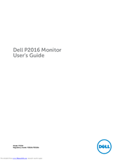 Dell P2016 User Manual