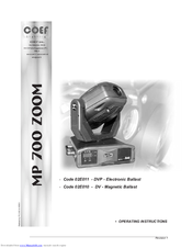 COEF MP 700 Zoom 02E006 Operating Instructions Manual