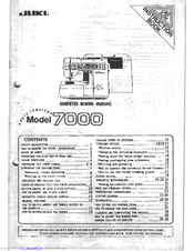 Juki 7000 Instruction Book