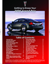 Pontiac 2006 Grand Prix Getting To Know Manual
