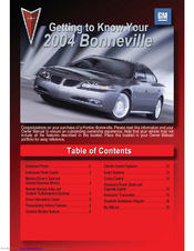 Pontiac Bonneville Getting To Know Manual
