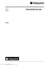 Hotpoint HXV9K Instructions For Use Manual