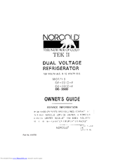 Norcold DE-351D-F Owner's Manual