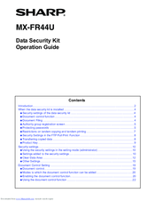 Sharp MX-FR44U Operation Manual