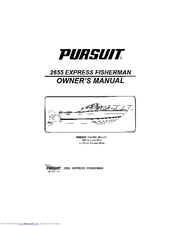 PURSUIT 255 Express Fisherman Owner's Manual