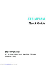 Zte MF65M Quick Manual