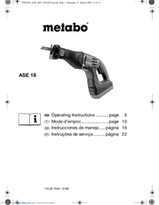 Metabo ASE 18 Operating Instructions Manual
