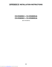 Panasonic CS-KS30NKU Installation Instructions Manual