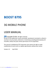 Zte BOOST B795 User Manual