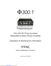 VAC 1 Operation & Maintenance Information