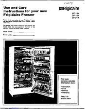Frigidaire UH-16H Use And Care Instructions Manual