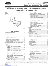 Carrier GAS FURNACE 58MTA Installation, Start-Up, And Operating Instructions Manual